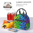 thumbnail image 5 of Naloa Multicolored Butterflies Print Lunch Bag for Women & Men Insulated Lunch Box or Cooler Lunch Tote Bags for Work, Travel, Outdoor, 5 of 5