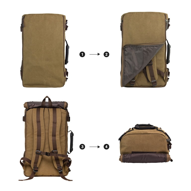 KAUKKO Laptop Backpack - 15.6 Inch Travel Daypack, Durable Canvas Rucksack For Hiking, Work & Weekends, 20L Capacity