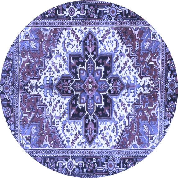 Ahgly Company Indoor Round Persian Blue Traditional Area Rugs, 3' Round