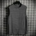 thumbnail image 3 of Chiccall Mens Athletic Tank Tops Summer Crew Neck Sleeveless Basic Tees Solid Stretch Gym Workout Shirts XL Dark Gray, 3 of 5