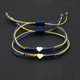 thumbnail image 2 of Pulseras con dijes de corazón de amor de cuerda ajustable trenzada de Color de encanto de bandera nacional de Ucrania para mujeres y hombres, joyería de enamorados, regalo de pareja, 2 of 4