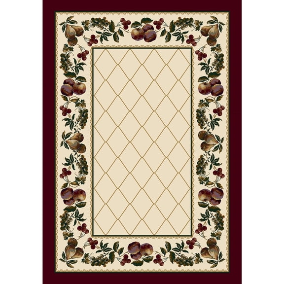 Milliken Signature Area Rug FRUIT MEDLEY OPAL GARNET Fruit Medley Opal Garnet 3' 10" x 5' 4" Rectangle
