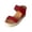 Red, variant on VerPetridure Women's Open Toe Ankle Strap Platform Wedge Sandals Casual Summer Slip On Breathable Leopard Print Beach Sandals Wedge Shoes