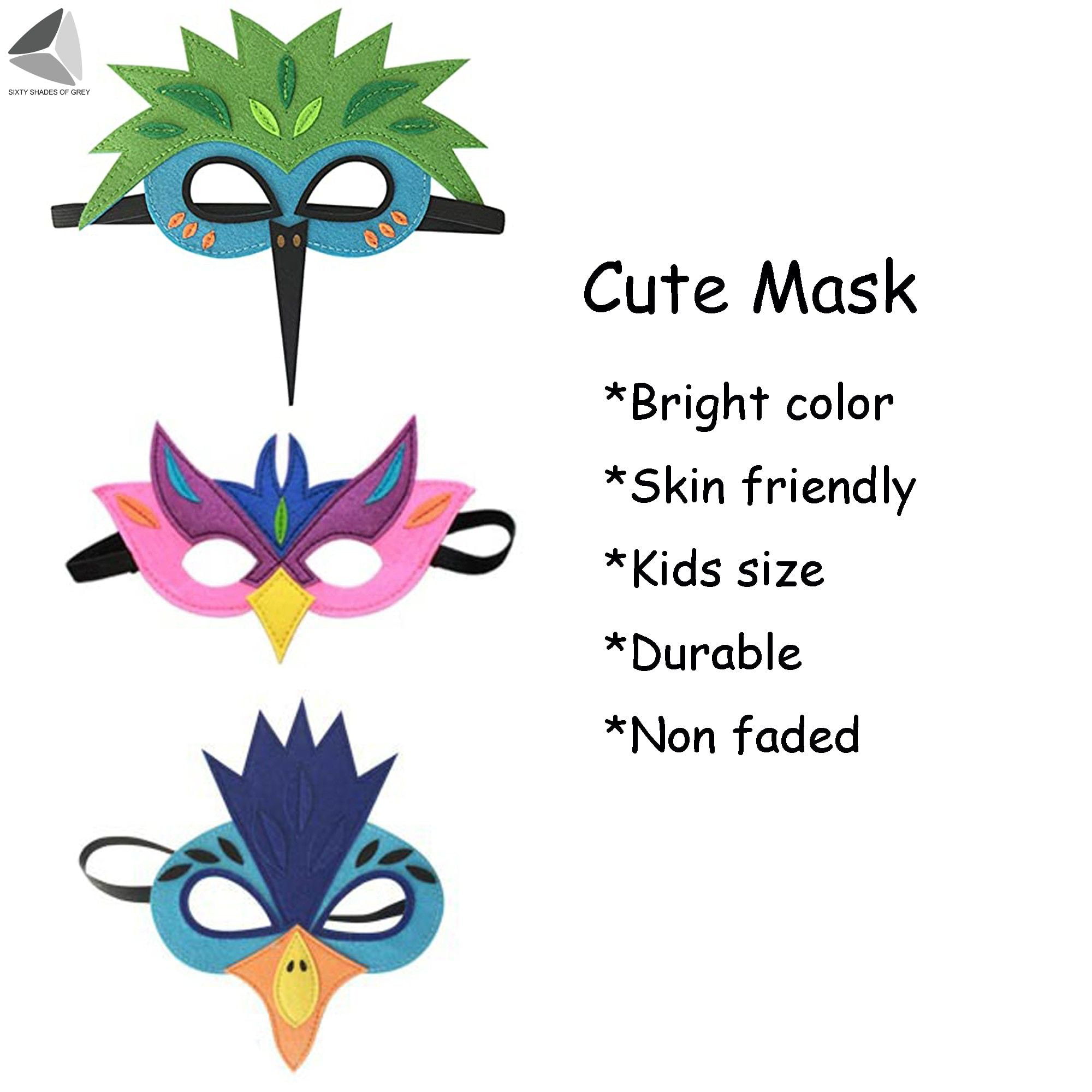 Sixty Shades of Grey Sixtyshades Halloween Costumes for Girls Boys Novelty Kids Bird Costume Wings with Mask for Cosplay Party Rave (Blue), Kids