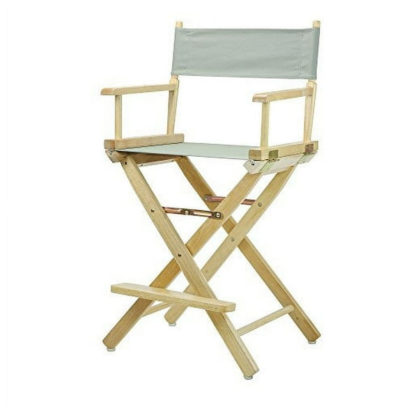 Casual Home 24" Director's Chair Natural Frame with Grey Canvas, Counter Height