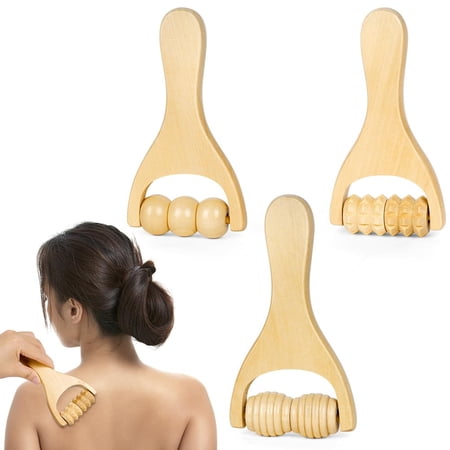 ooden Massage Roller Tools, 2PCS Anti Cellulite Massage Roller Massager Tool Set, Manual Wood Therapy Massage Tools Massager Roller for Relaxes, Leg, Arms, Back, Neck Muscle, Men and Women