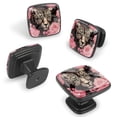 thumbnail image 2 of 4 Pcs Cabinet Handle Drawer Pulls Rose and Leopard Knobs with Screws Square Furniture Office Cabinet Knob Decoration, 2 of 7