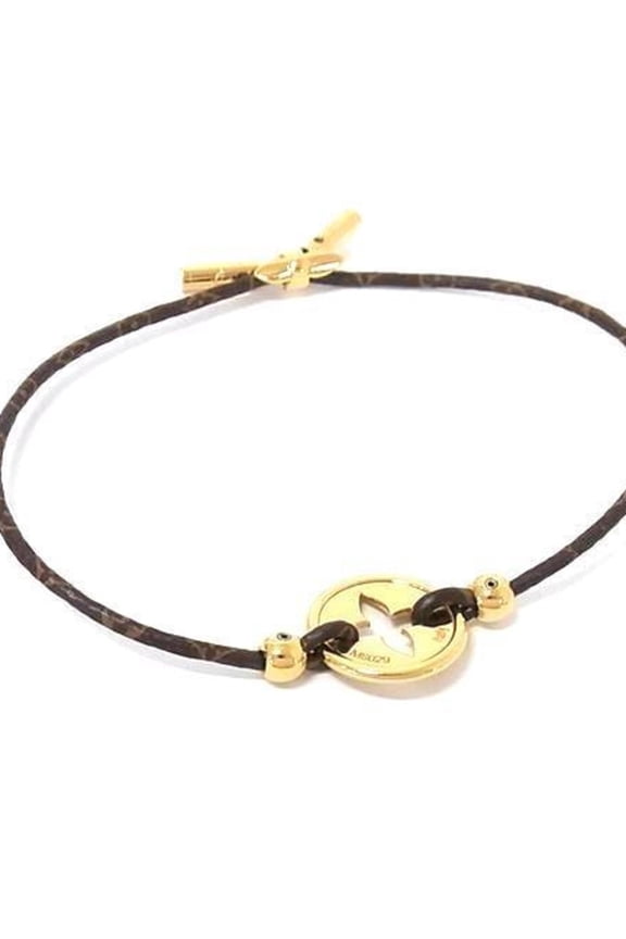 Pre-Owned LOUIS VUITTON Louis Vuitton Baby Flower Bracelet M8029 Brown Gold Monogram Women's