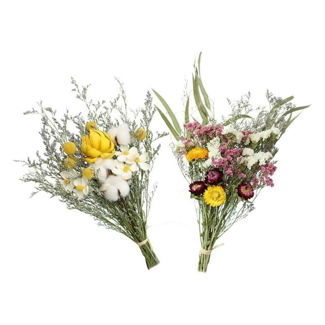 2x artesanías florales de flores secas naturales para la decoración del para hogar