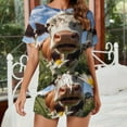 thumbnail image 2 of Farmhouse Highland Cow Funny Cattle And Flower 2 Pack Women’s Pajama Set Print Sleepwear And Shorts Y2k Loungewear Sets S-5XL, 2 of 7