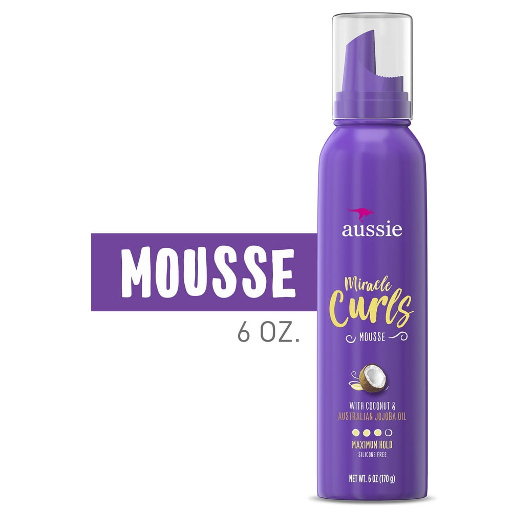 Aussie Miracle Curls Styling Mousse with Coconut & Australian Jojoba Oil 6.0 Fl Oz