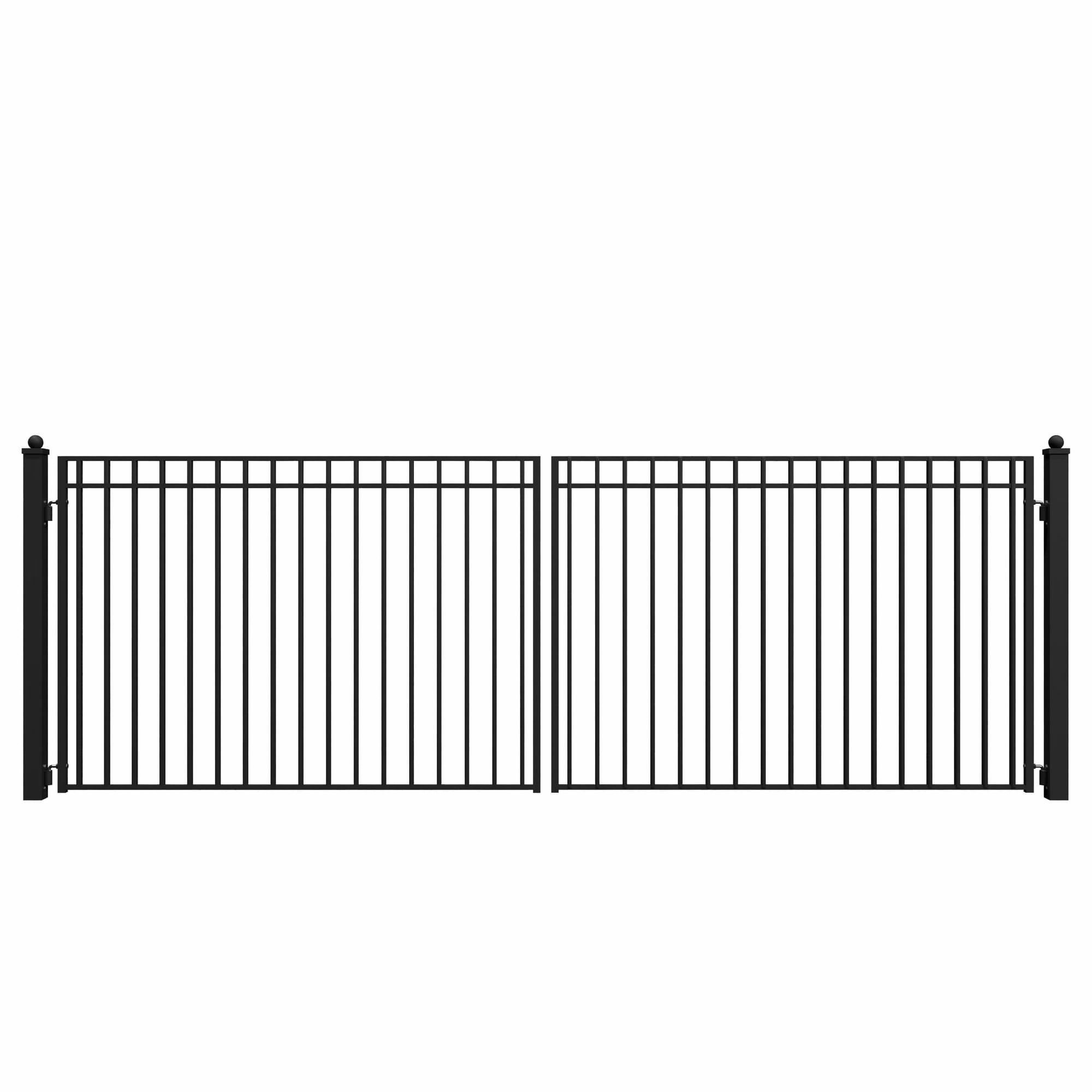 ALEKO Yard Garden Madrid Style Dual Swing Steel Driveway Gate 18 ft Black