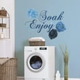 thumbnail image 4 of Blue Bathroom Wall Decals Soak Enjoy Relax Wall Decor Stickers Waterproof Flower Sign Sticker for Bedroom Bathroom Kitchen Living Room DIY Decorations, 4 of 4