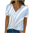 thumbnail image 1 of Mujeres Casual con cuello en V de manga corta impresa pulóver blusa camiseta Tops sueltos OAVQHLG3B Store  lin121212, 1 of 4