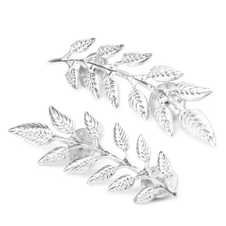 

ZUARFY 1 Pair Vintage Wheat Leaf Branch Gold Silver Plated Neck Tip Brooch Collar Pin