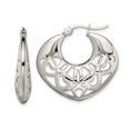 thumbnail image 1 of Stainless Steel Polished Fancy Cut-Out Hoop Earrings, 1 of 4