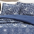 thumbnail image 3 of Notticasa 3-Piece Printed Comforter Sets,Navy,Full,Features a Floral and Peacebird Design, Including a Quilt Cover and Pillowcases, 3 of 8