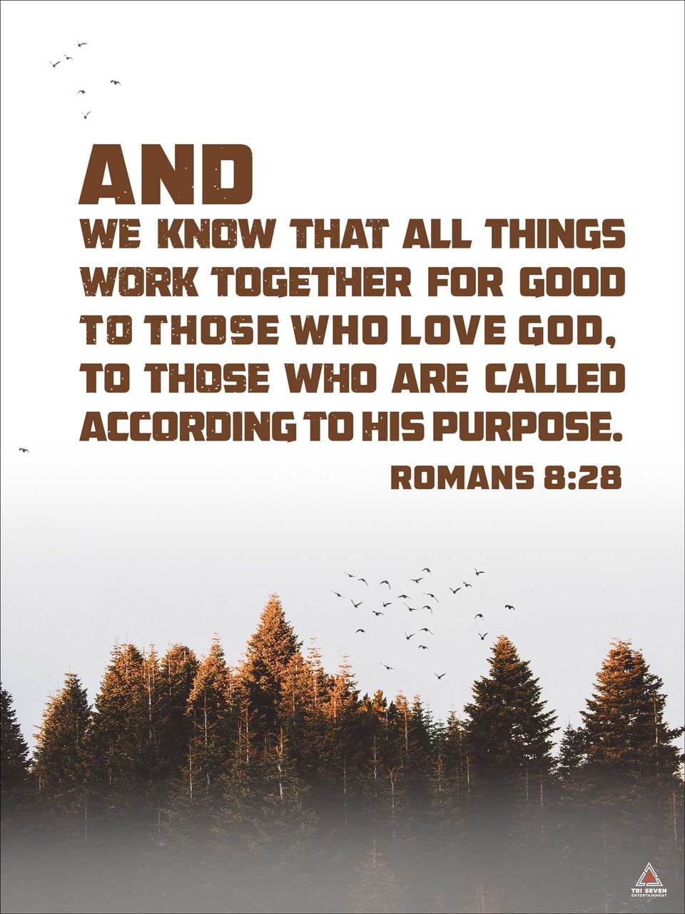 Romans 8:28 Poster All Things Work Together Bible Verse Quote Wall Art
