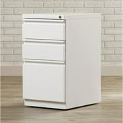 20" Deep 3 Drawer Mobile File Cabinet in White