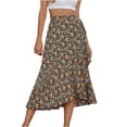 thumbnail image 2 of Summer Boho Skirts for Women Clearance Elastic Waist Ruched Floral Print Pleated Maxi Skirt 2024 Casual Flowy Swing A Line Beach Skirts, 2 of 7