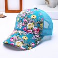 thumbnail image 3 of HuangHuanChen Sun Hats for Women Floral Printing Sun Hat UV Protection Trucker Hat Flower Hats Adjustable Baseball Cap Baseball Caps for Women, 3 of 3