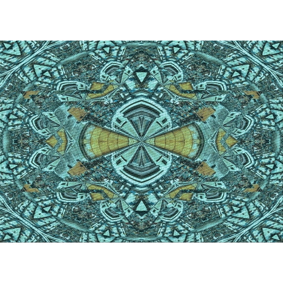 Ahgly Company Machine Washable Indoor Rectangle Transitional Dark Blue Grey Blue Area Rugs, 5' x 8'