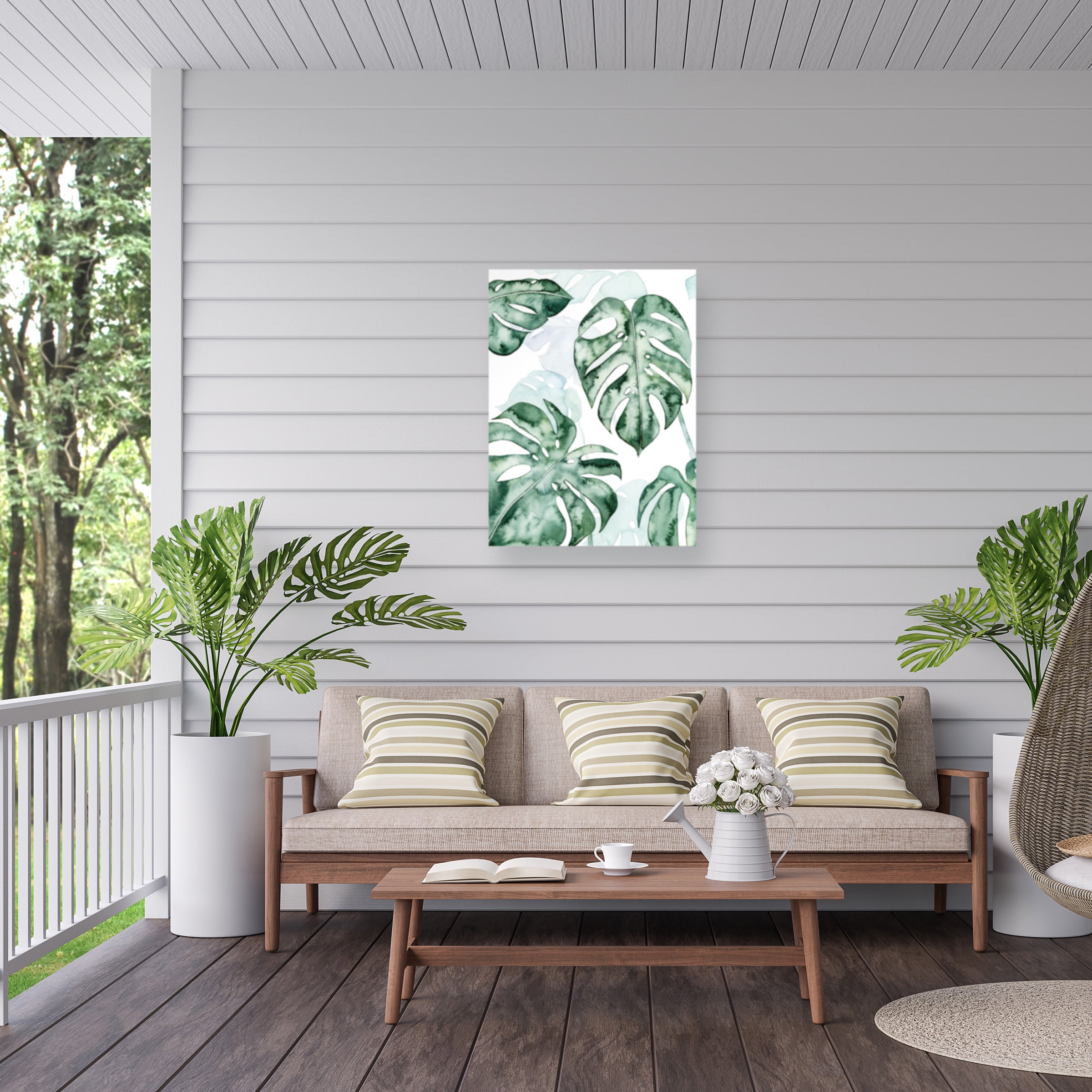 Grace Popp 'Split Leaf I' Outdoor Canvas 24x24