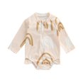 thumbnail image 1 of AMERTEER Maillots de Bain une Pièce pour Filles Manches Longues Imprimé Arc-en-Ciel Col Rond Fermeture Éclair, 1 of 9