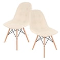 thumbnail image 1 of Set De Sillas Estilo Eames De Botones Tapizadas En VinipieBeige Gaon Home GN-PUEC01, 1 of 8