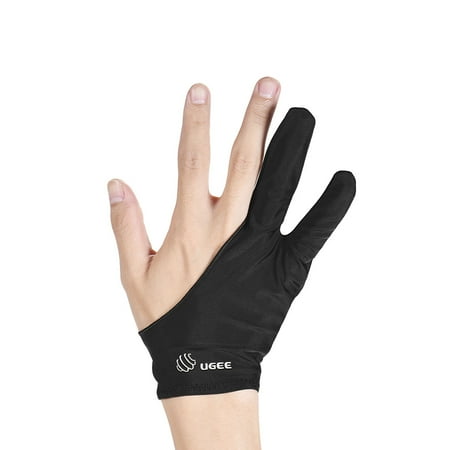 Hands Free Sling - UGEE Free Size Two-Finger Drawing Glove Anti-fouling Black Suitable for Right & Left Hand for Artist Tablet Drawing