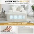 thumbnail image 5 of 67" Chaise Lounge Chair Indoor, Oversized Sleeper Sofa Bed with Wide Armrest, Upholstered Corduroy Boneless Couch Reading Chairs, White, 5 of 8