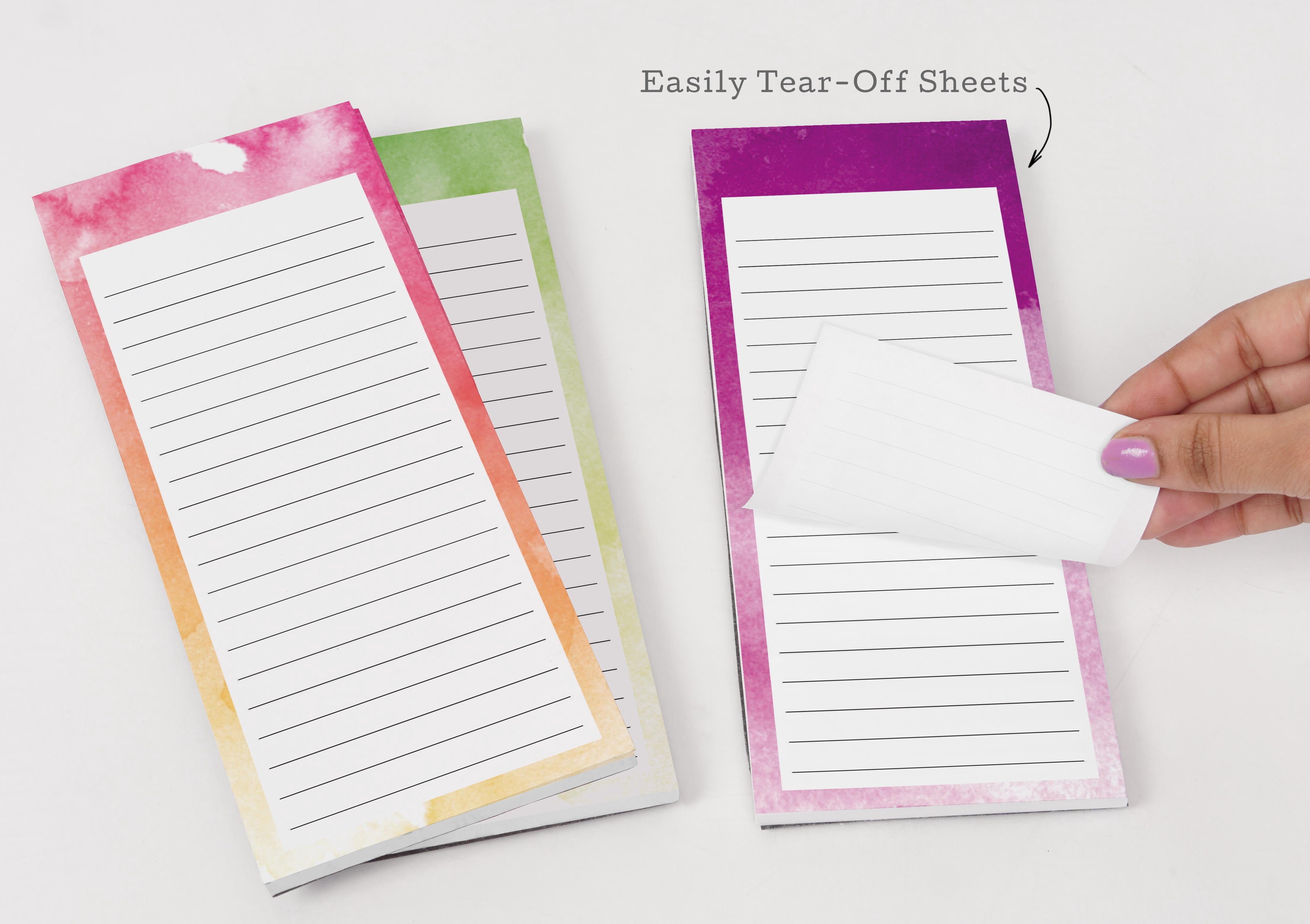 Inkdotpot Pack of 3 Magnetic Fridge To-Do List Notepads- Magnetic Memo Pads For Refrigerator-(50 Sheets Each)-AO