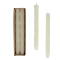 Creative Co-Op Unscented Hobnail Taper Candles in Box, Set of 2, Cream