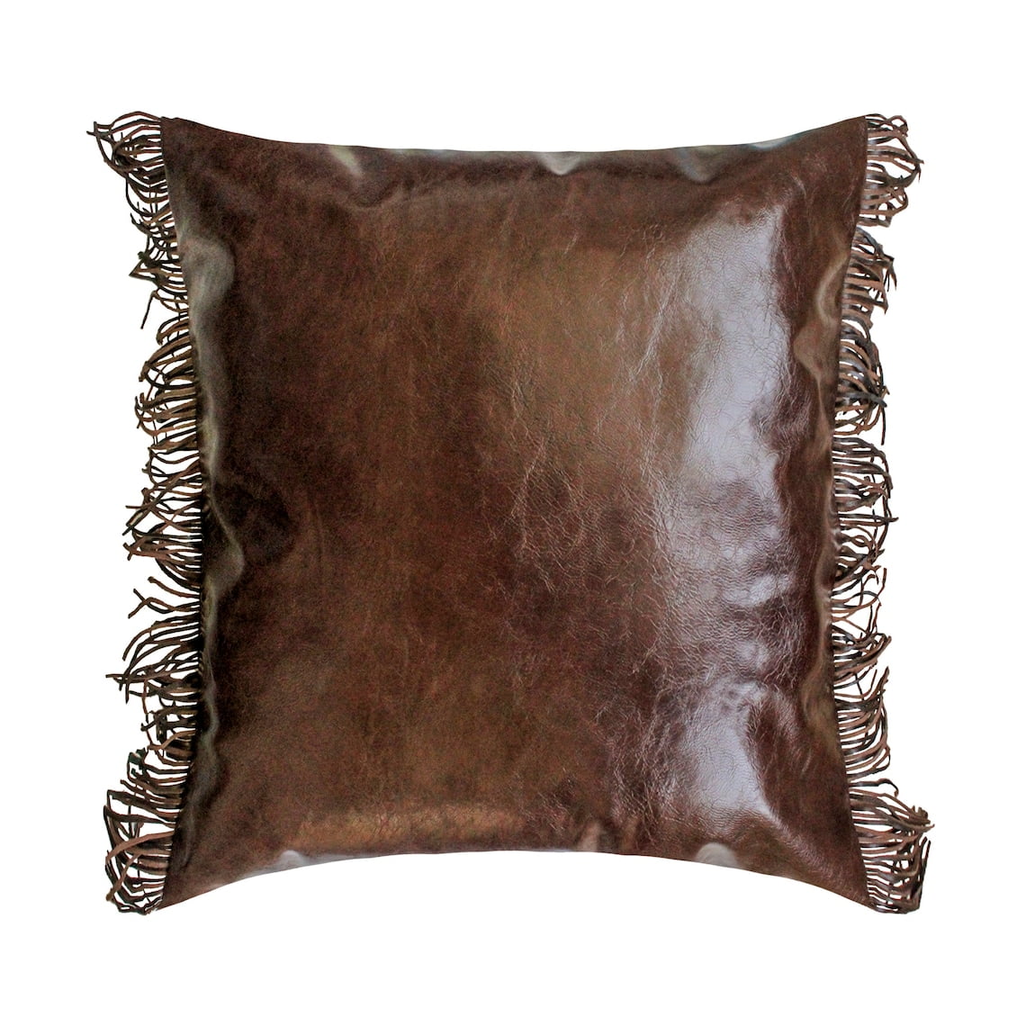 Decorative Brown 20"x20" (50x50 cm) Pillow Covers, Faux Leather Solid ...