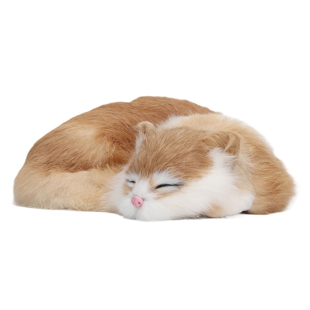 Figura decorativa de gato para dormir, simulacióa colcionable peluche para dormir Juguete Suave Peludo para Casa