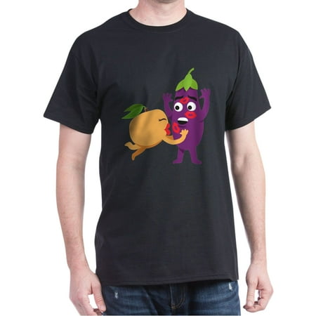 Cafepress Emoji Peach Eggplant Kiss 100 Cotton T Shirt