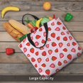 thumbnail image 5 of Hirioo Hand Drawn Strawberry for Tote Bag for Women, Quilted Shoulder Bag with Zipper, Large Capacity Handbags for Casual, Travel, Work, 5 of 7