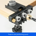 thumbnail image 4 of Quick Clamp 3 in 1 Woodworking Dowelling Jig Adjustable Drilling Guide Puncher Locator Wood Hole Opener Carpentry Tools, 4 of 10