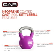 CAP, 15lb Neoprene Coated Kettlebell, Purple