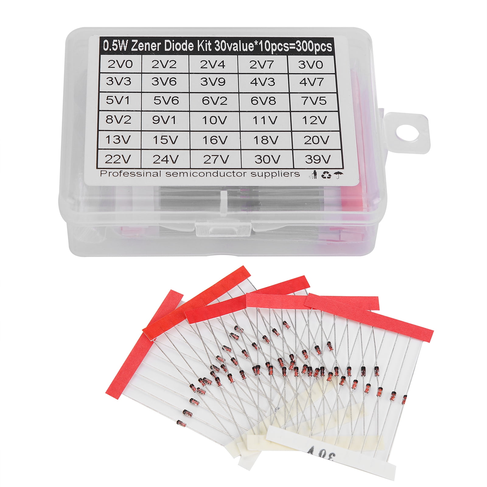 Zener Diode Assortment, 0.5W 65 200 Degrees Celsius Diode Kit