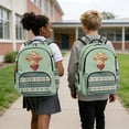 thumbnail image 3 of SCRAWLGOD Highland Cow Tribal Aztec Beige Cyan 17” Backpack for Boys Girls, Lightweight Casual Multi-Pocket Laptop Backpack for Man/Kid/Woman with Adjustable Padded Strap, 3 of 7