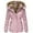 Pink-a, variant on ChaoLingNeng Winter Puffer Jackets for Women, Women's Winter Cropped Puffer Jacket Full Zip Thicken Short Coat with Detachable Hood