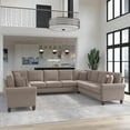 thumbnail image 7 of Coventry 137W U Shaped Sectional Couch in Tan Microsuede, 7 of 7