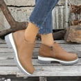 thumbnail image 6 of BONIXOOM Work Boots For Women Pumps Low Heel Leather Slip-On Ankle Boots For Women Khaki 43(US:9.5), 6 of 9