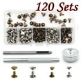 thumbnail image 1 of WIFKLSIIPG 120 Sets Leather Rivets with Fixing Tool Kit Double Cap Rivet Metal Studs, 1 of 5