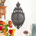 thumbnail image 6 of Sungmor Ornate Cast Iron Wall Art Plaque, Classical Woman Relief in French Country Style, Decorative Wall Sculpture - Vintage Hanging Decor for Home, Garden, or Patio, Rustic Black Finish, 6 of 8