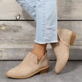 thumbnail image 6 of Zshosam Women's Ankle Boots Low Heels Cutout Booties+Perforated Western Shoes(Khaki,42), 6 of 9