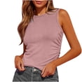 thumbnail image 1 of aidice Plus Size Tank Tops for Women Ribbed Round Neck Sleeveless Slim Fitted Casual Ruched Summer Tshirts, 1 of 9