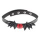 thumbnail image 1 of KAKOWELY Gargantilla de PU con dije de murciélago estilo punk, collar con ojos de diablo para fiesta de Halloween para mujeres y hombres, collar de clavícula con alas de murciélago, 1 of 5