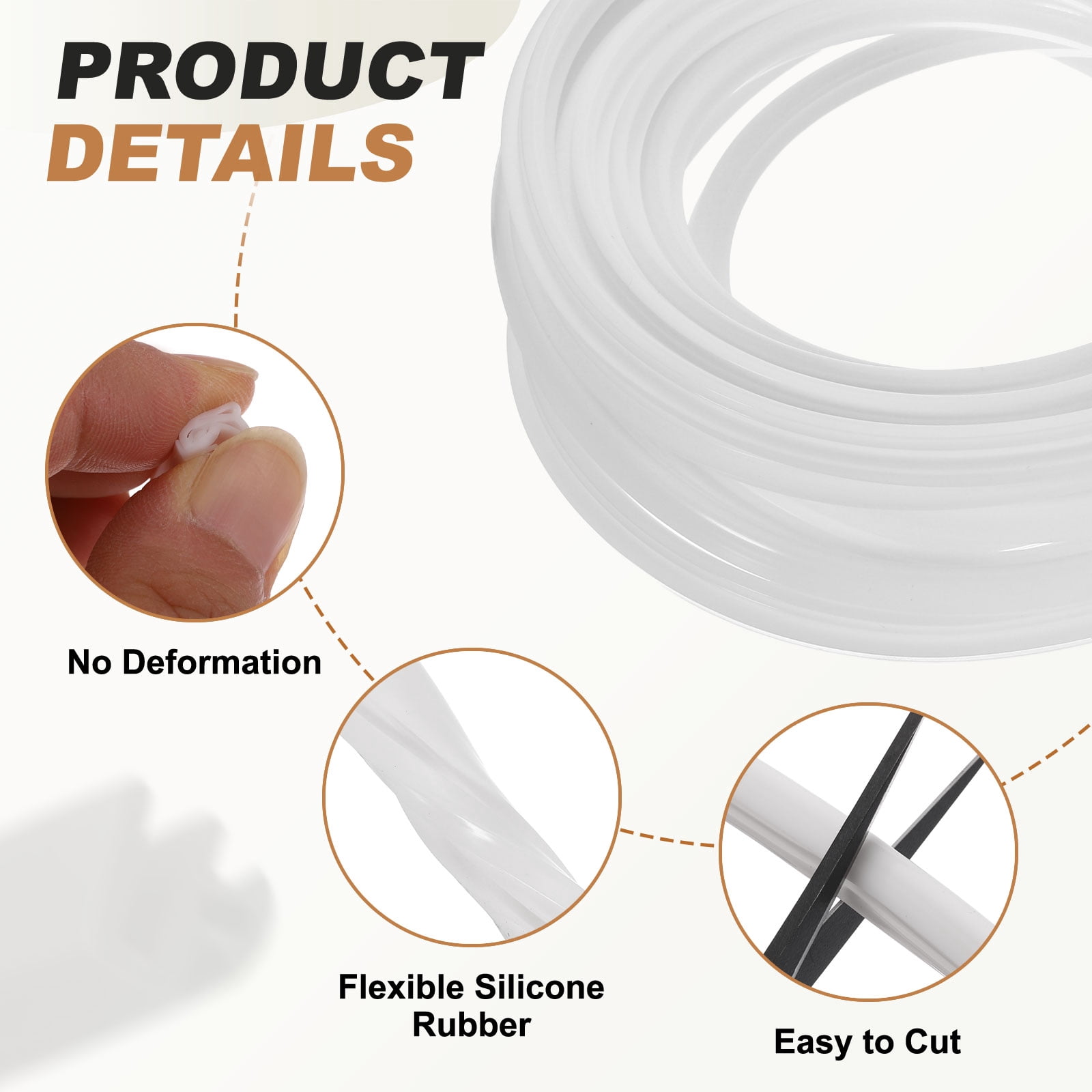 Uxcell Kerf Weather Stripping Seal Strip (16.4ft x 11/32") - 2 Pack D Triangle Shape Kerf Noise Reduction Rubber Flange Window Weatherstrip Seal for Door Frame Windows Card Slot, White